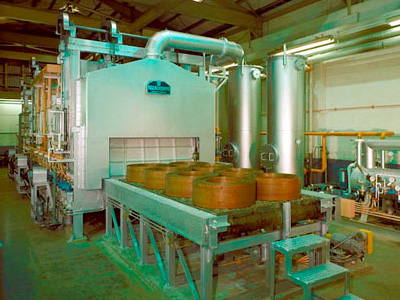 ローラハース型白銅コイル焼鈍炉（3,000kg/H）